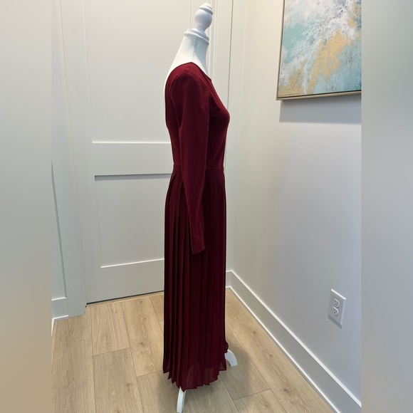 J.Crew Pleated‎ Ballet Dress Burgundy Stretch Cotton Blend Modest Elegant NEW - Picture 6 of 14